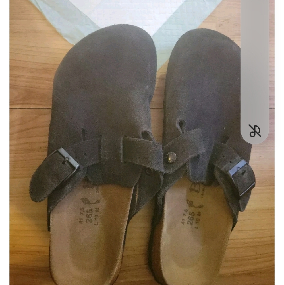 Birkenstock black suede Boston Sandals 41 us 10